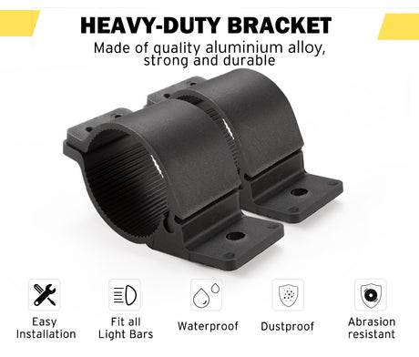 LIGHTFOX PAIR Bullbar Mounting Brackets Clamp For Light Bar HID For ARB Mount 76 81mm