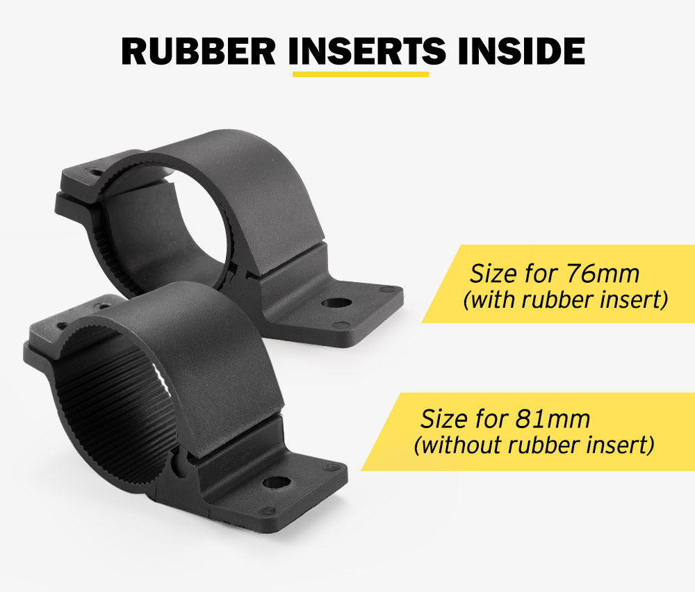 LIGHTFOX PAIR Bullbar Mounting Brackets Clamp For Light Bar HID For ARB Mount 76 81mm