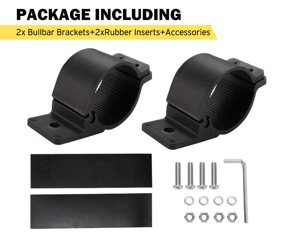 LIGHTFOX PAIR Bullbar Mounting Brackets Clamp For Light Bar HID For ARB Mount 76 81mm