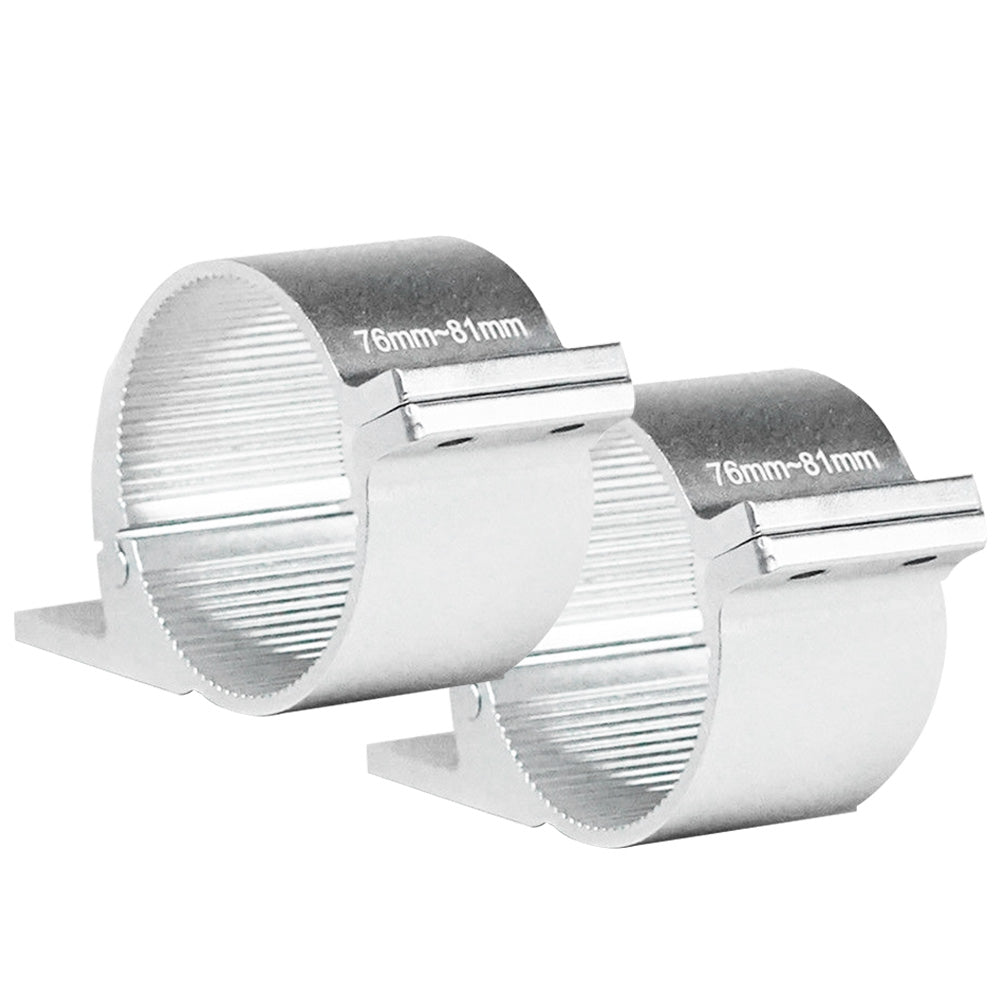 LIGHTFOX PAIR Silver Bullbar Mounting Bracket Clamp 76-81mm For LED Light Bar HID For ARB