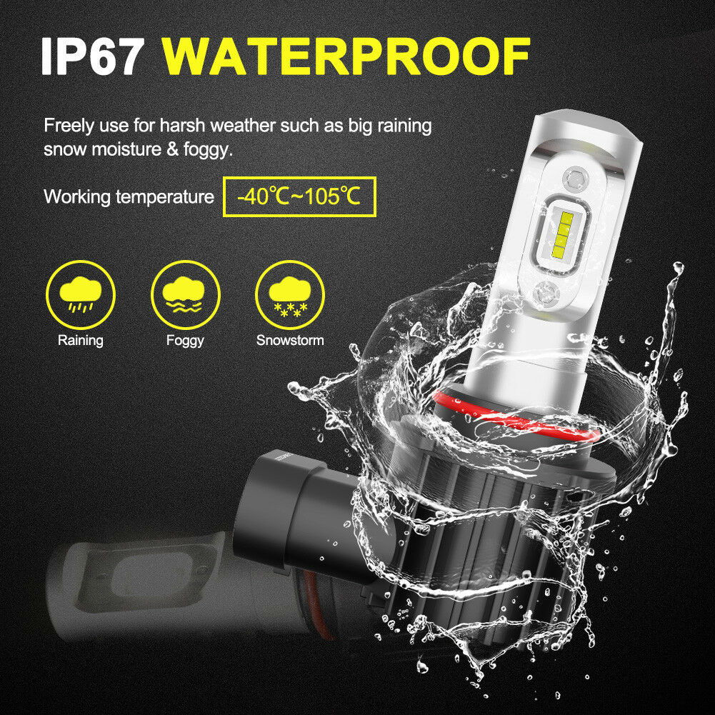 LIGHTFOX Pair Lumiled 9005 HB3 LED Headlight Kit High/Low Beam Replace Xenon Halogen Globe