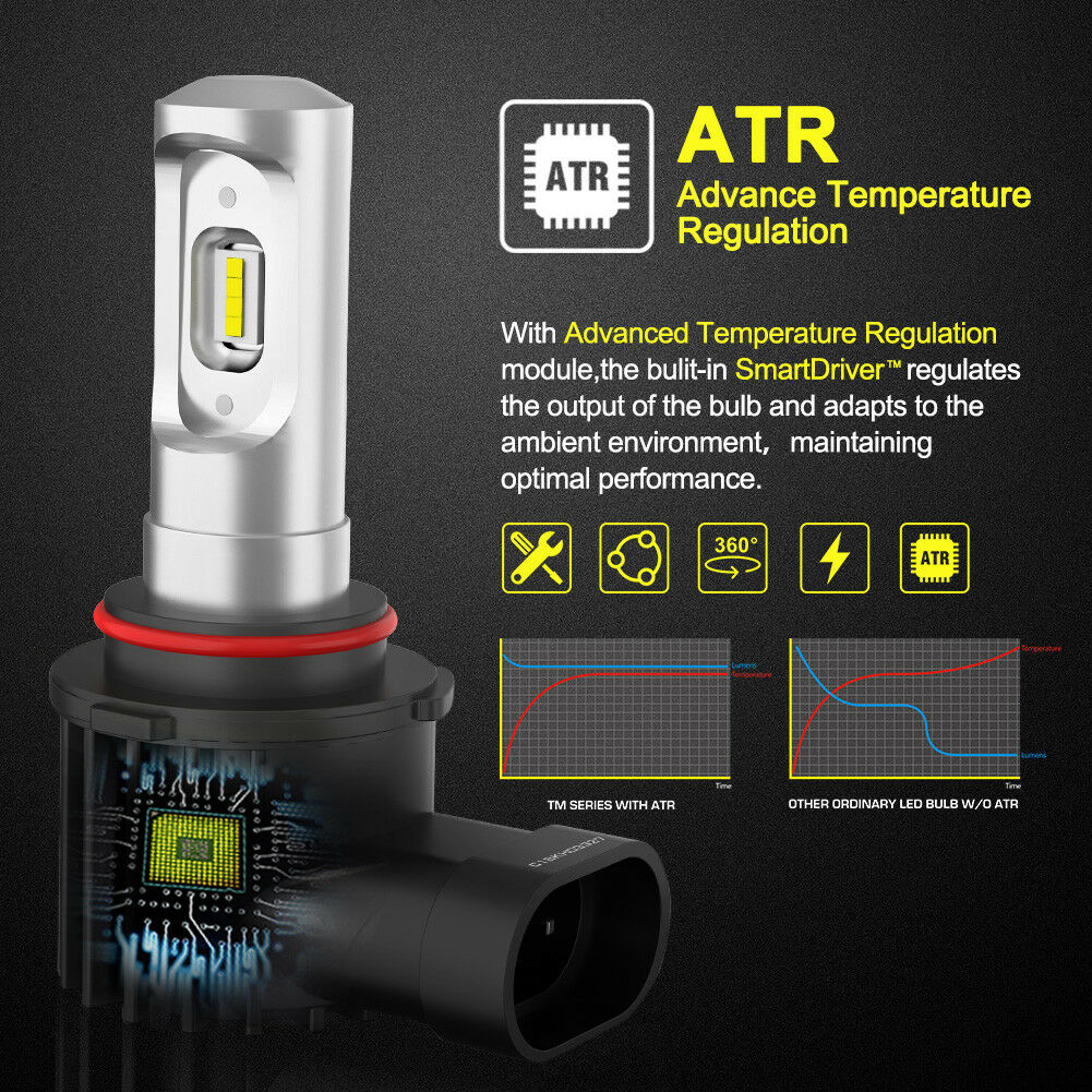 LIGHTFOX Pair Lumiled 9005 HB3 LED Headlight Kit High/Low Beam Replace Xenon Halogen Globe