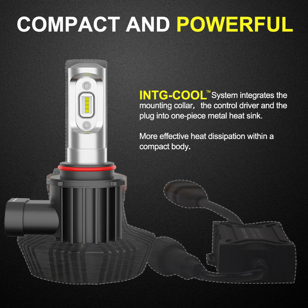 LIGHTFOX Pair Lumiled 9005 HB3 LED Headlight Kit High/Low Beam Replace Xenon Halogen Globe