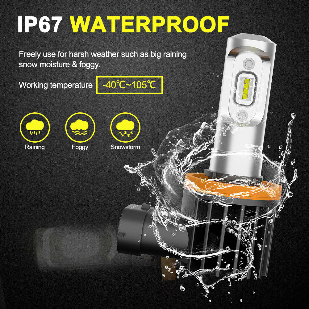 LIGHTFOX Pair H11 H8 H9 Led Headlight Conversion Kit Vehicle Replace Halogen Xenon