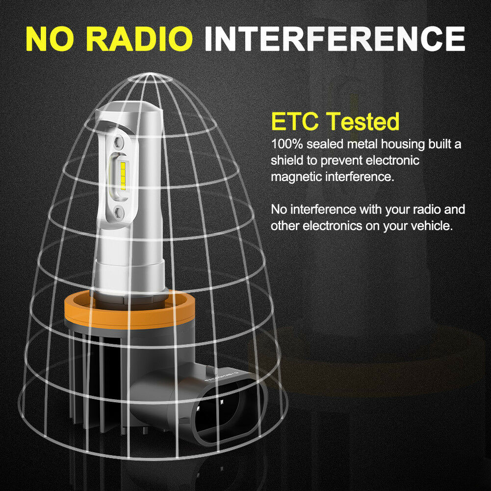 LIGHTFOX Pair H11 H8 H9 Led Headlight Conversion Kit Vehicle Replace Halogen Xenon