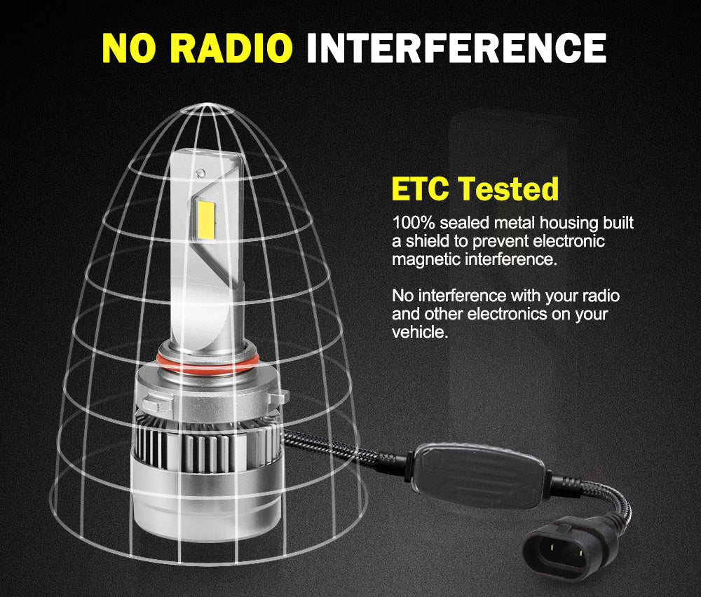 LIGHTFOX Pair 9005 HB3 LED Headlight Kit 60W 18000LM Replace Bulb Lamp Globe High Beam