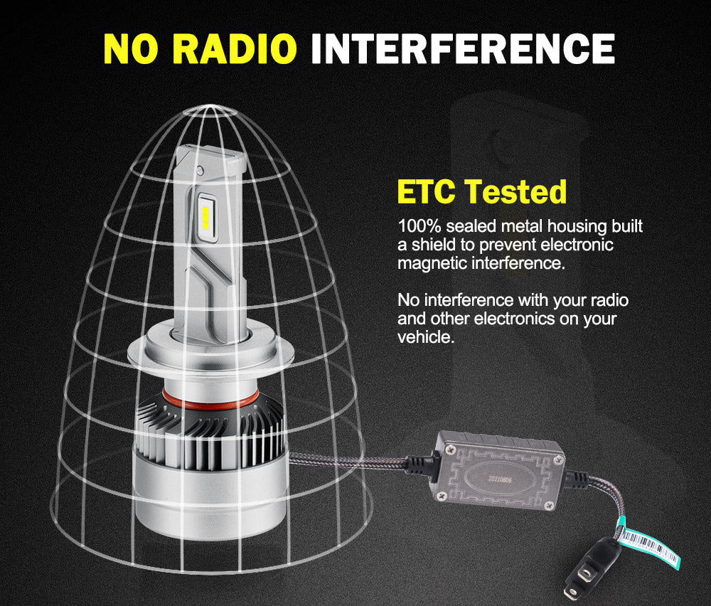 LIGHTFOX Pair Philips H7 Led Headlight Kit 18000LM Hi/Low Beam Vehicle Car Replace Halogen