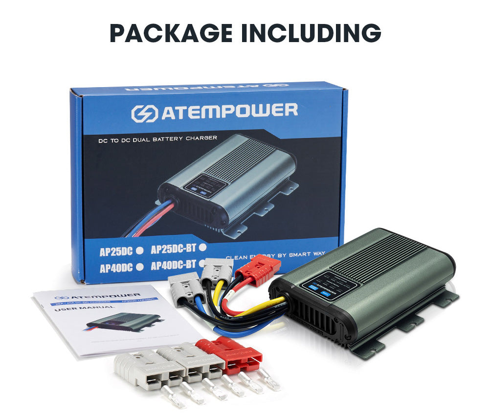 Atem Power 12V DC to DC Dual Battery Charger RV Caravan 20A 40A Battery Maintainer