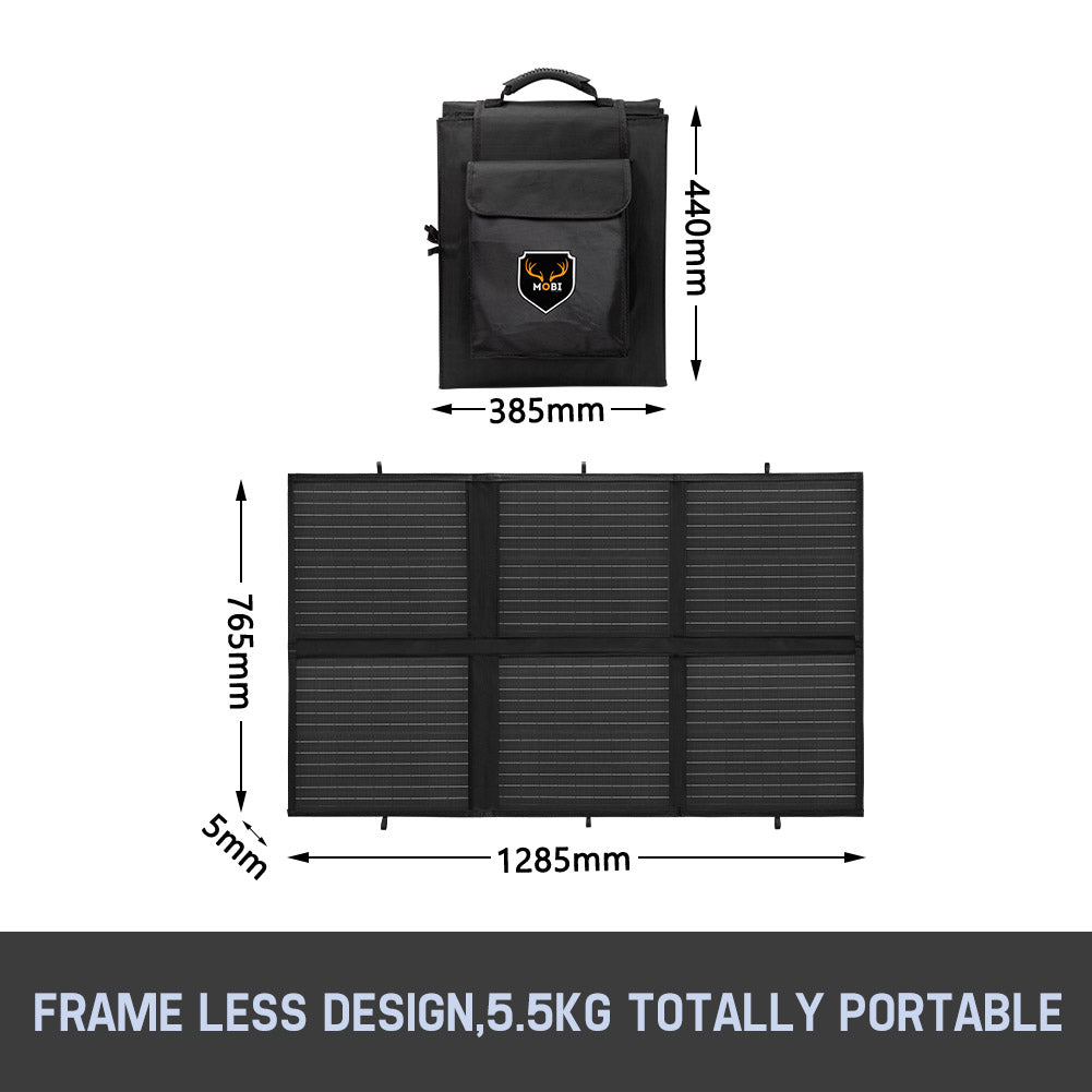 Mobi 250w Solar Blanket Mono 12V Folding Solar Panel Completed Kit 5M Cable Dual USB