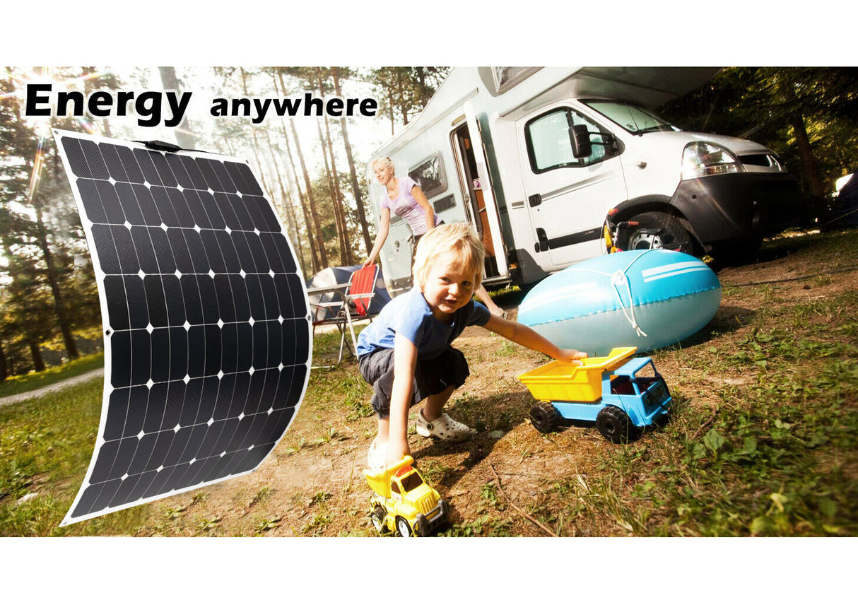 ATEM POWER 2x 12V 200W Flexible Solar Panel Kit Panels Generator Power Charging Caravan Boat