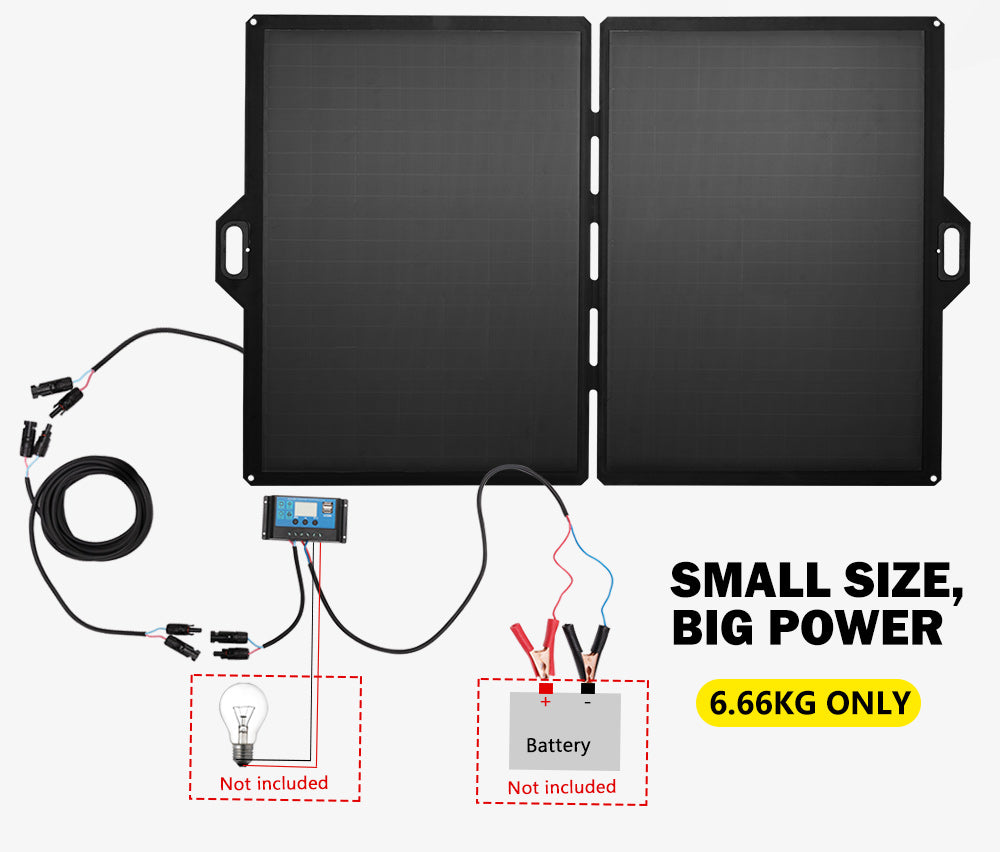 ATEM POWER 12V 250W Folding Solar Panel Blanket Kit 12V Battery Charging Regulator