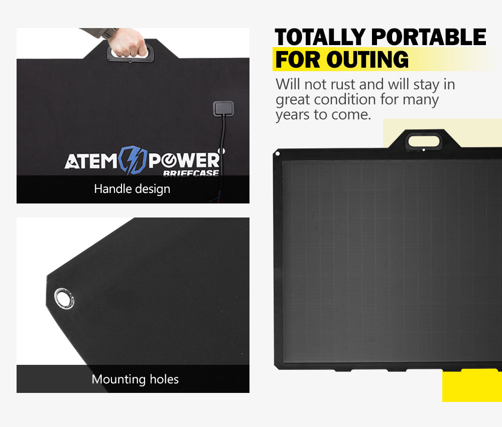 ATEM POWER 12V 250W Folding Solar Panel Blanket Kit 12V Battery Charging Regulator