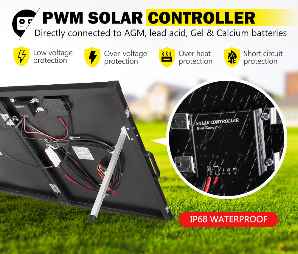 12V 160W 200W 250W 300W Folding Solar Panel Kit Lightweight Caravan Camping