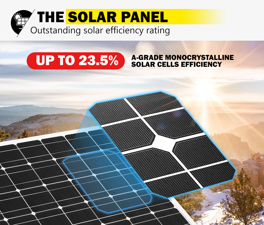 250W 200W 130W 60W 10W Solar Panel Kit Mono 12V Caravan Battery Home Charging