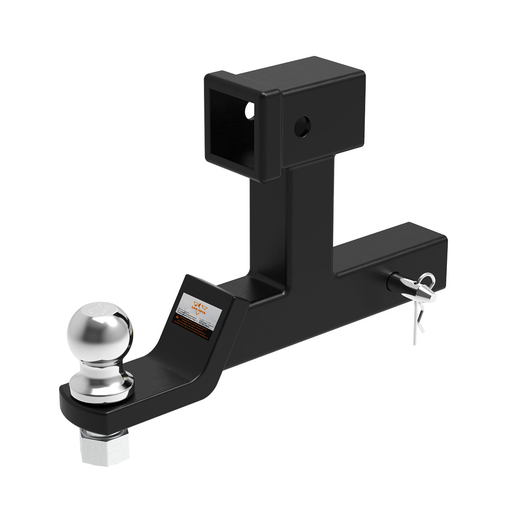 SAN HIMA Dual Hitch Ball Mount Tongue Multi Use 2" Tow Bar Trailer Camper Bike Rack 4WD