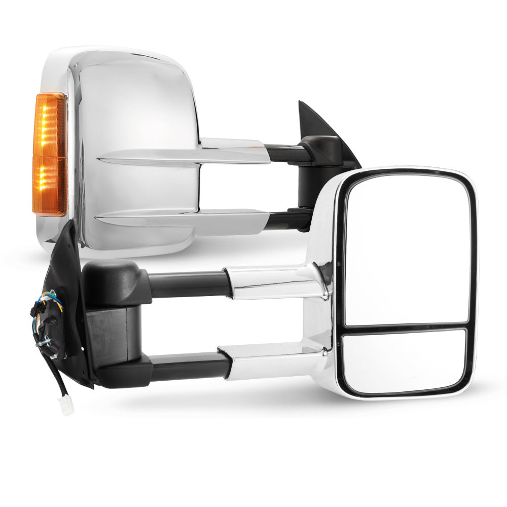 SAN HIMA Pair Towing Mirrors for Toyota Hilux 2005-2015 Chrome