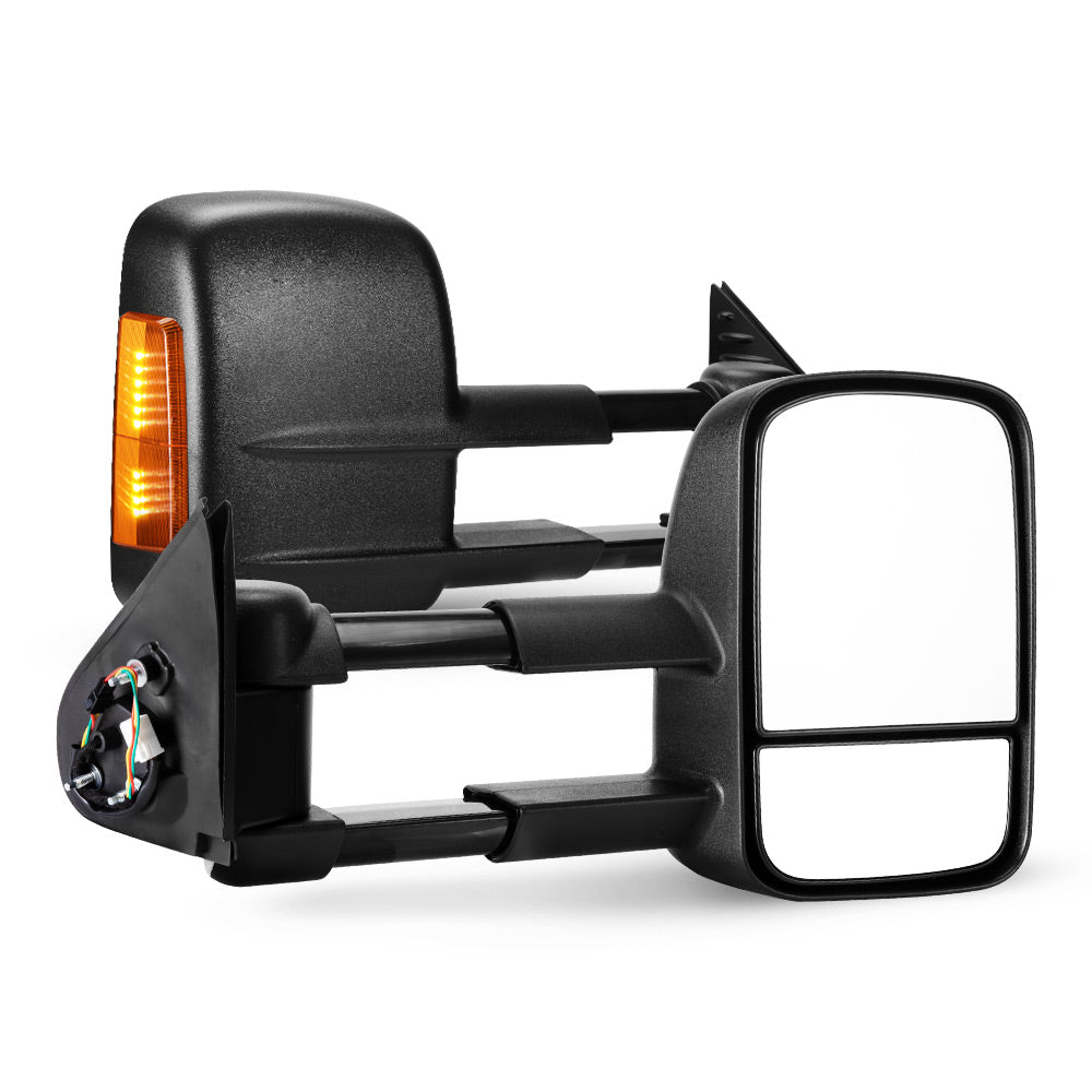 SAN HIMA Pair Towing Mirrors for Toyota Hilux 2015-ON BLACK