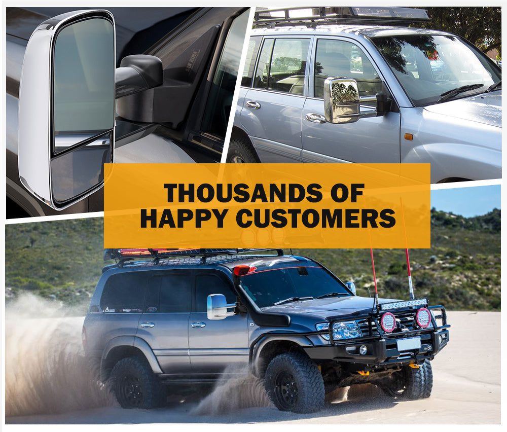 SAN HIMA Extendable Towing Mirrors For Toyota Landcruiser 100 series 1998-2007