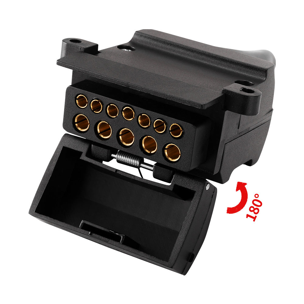 SAN HIMA 12 Pin Flat Trailer Adaptor Socket Plastic Connector Trailer Caravan