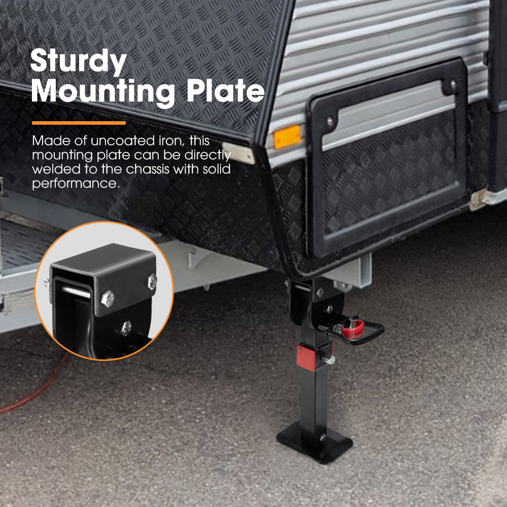 SAN HIMA 2x 400mm Drop Down Corner Legs W/Handle Steel Base 1200LBS Caravan Camper Trailer