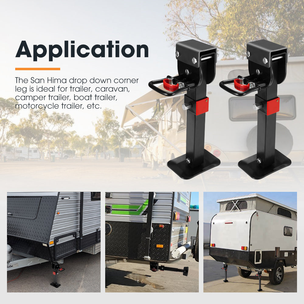 San Hima Drop Down Corner Legs 400MM- 740MM Caravan Stabilizer 1200LBS/1500LBS