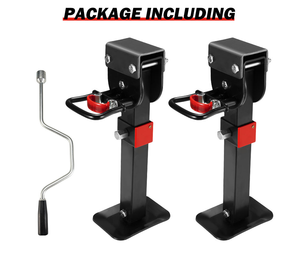 SAN HIMA 2x 400mm Drop Down Corner Legs W/Handle Steel Base 1200LBS Caravan Camper Trailer