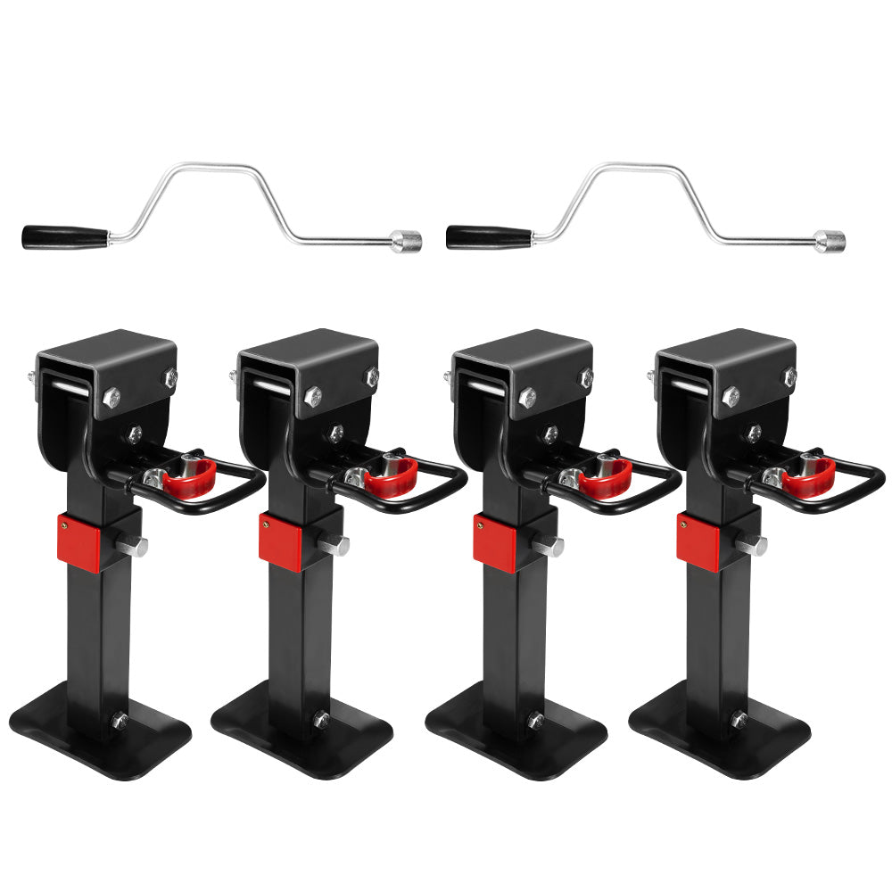 SAN HIMA 4x 400mm Drop Down Corner Legs 1200LBS Steel Base Caravan Camper Trailer W/Handle