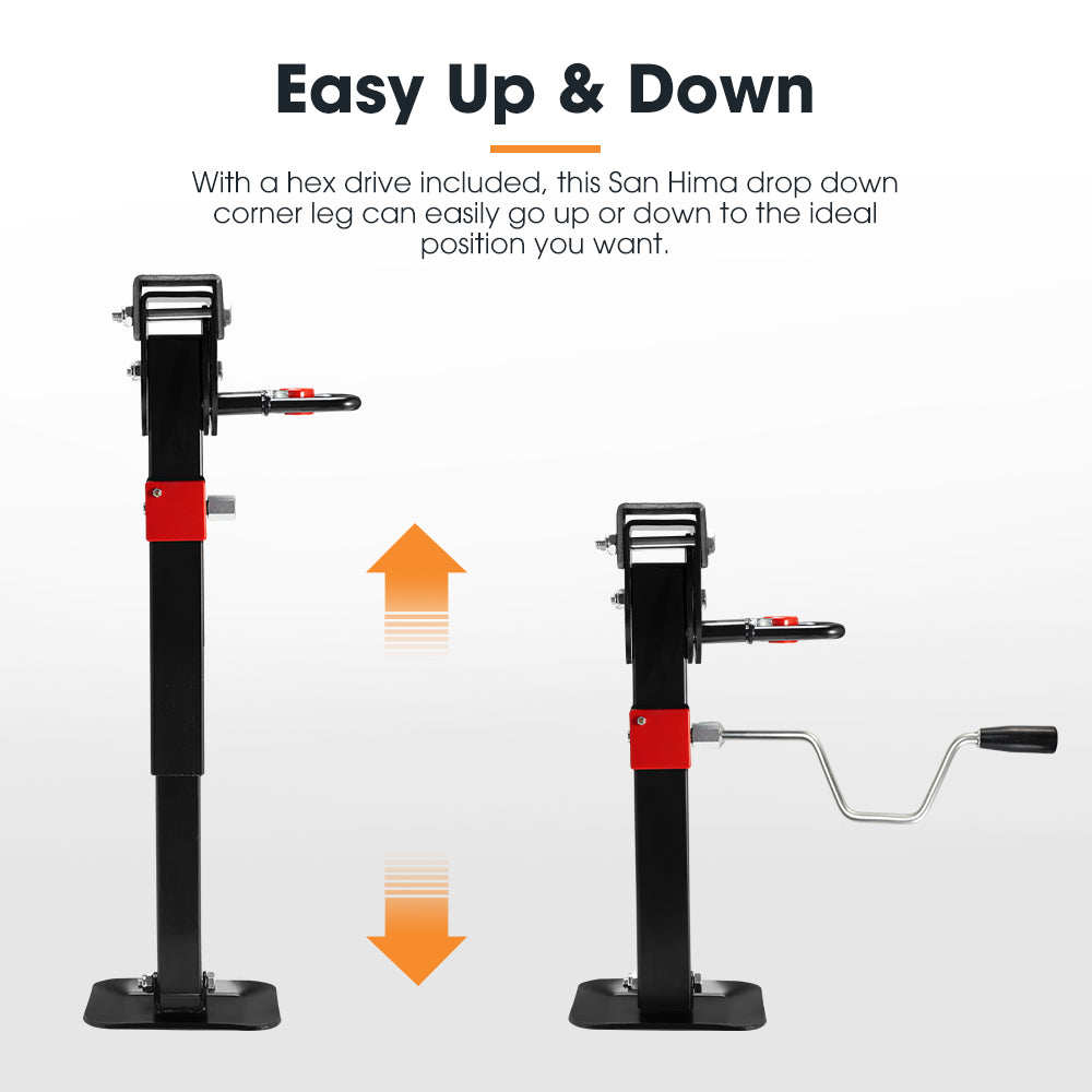San Hima Drop Down Corner Legs 400MM- 740MM Caravan Stabilizer 1200LBS/1500LBS