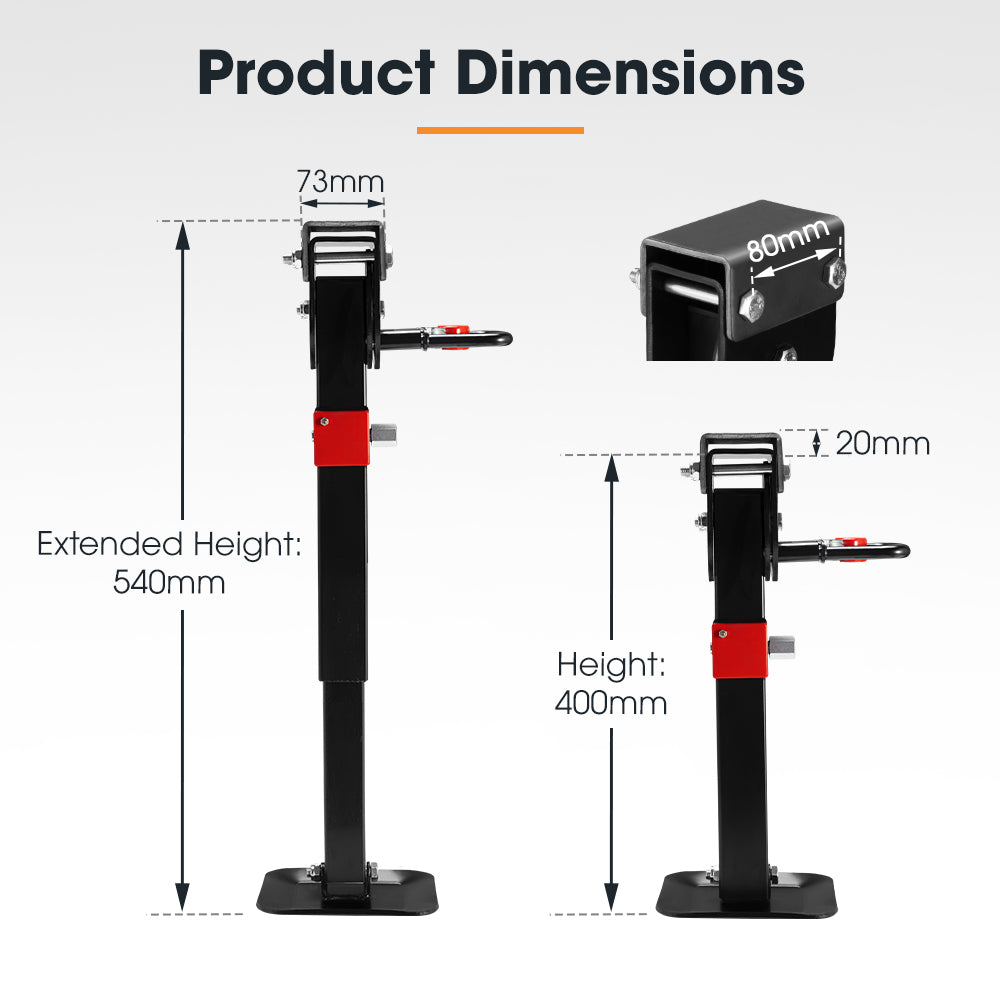 San Hima Drop Down Corner Legs 400MM- 740MM Caravan Stabilizer 1200LBS/1500LBS