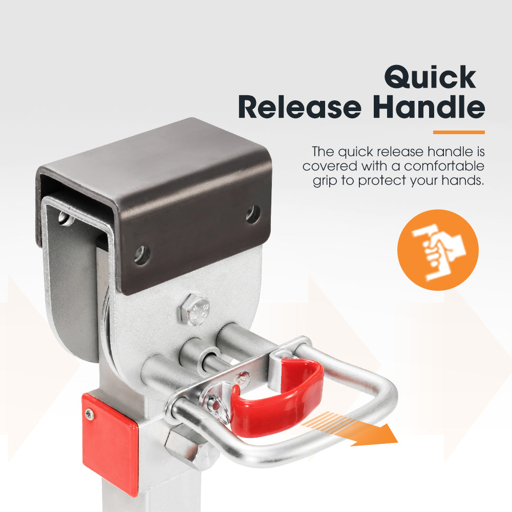 SAN HIMA 2x400mm Drop Down Corner Legs W/Handle Steel Base 1200LBS Caravan Stabilizer Leg