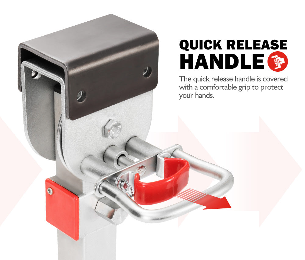 SAN HIMA 4x400mm Drop Down Corner Legs W/Handle Steel Base Caravan Stabilizer Leg 1200LBS