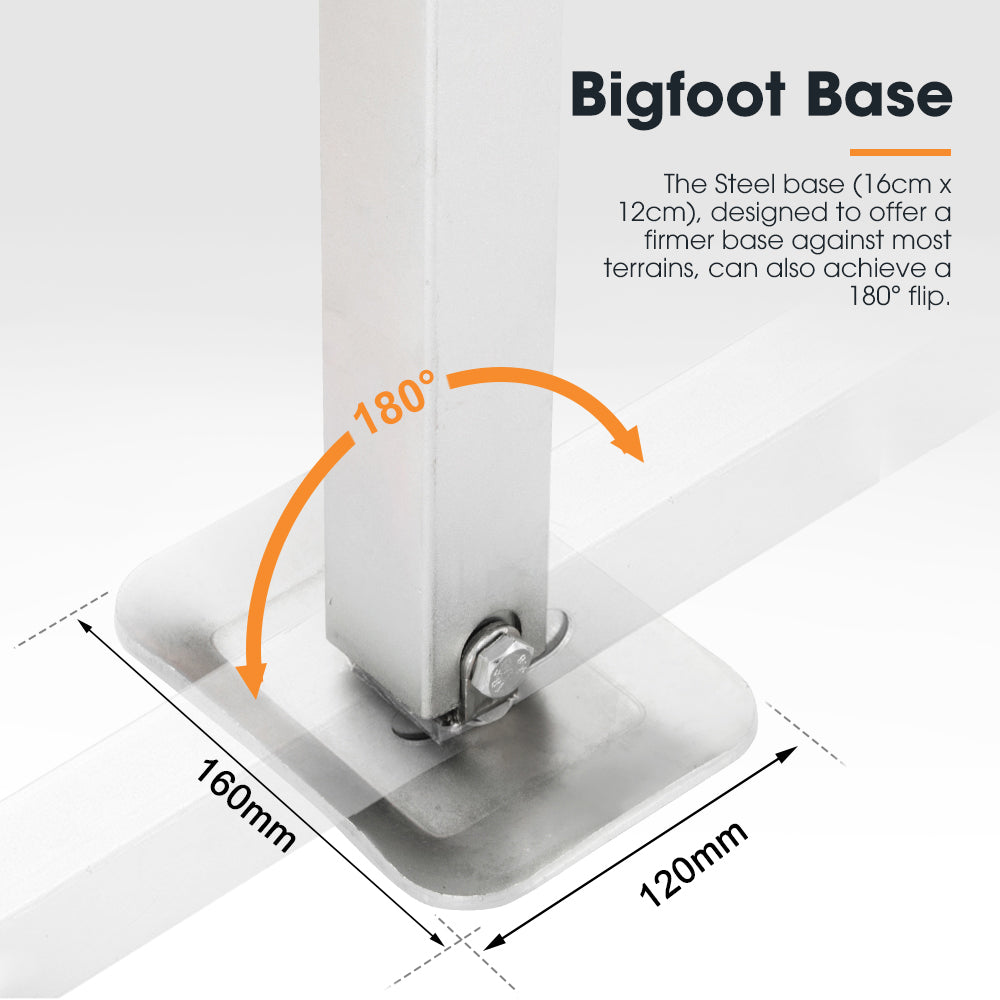 SAN HIMA 2x 470mm Drop Down Corner Legs Steadies & Handle Steel Foot Caravan Trailer