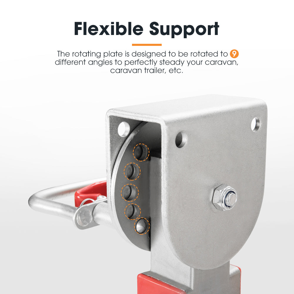 SAN HIMA 4x 470mm Drop Down Corner Legs Steadies & Handle Steel Foot Caravan Trailer