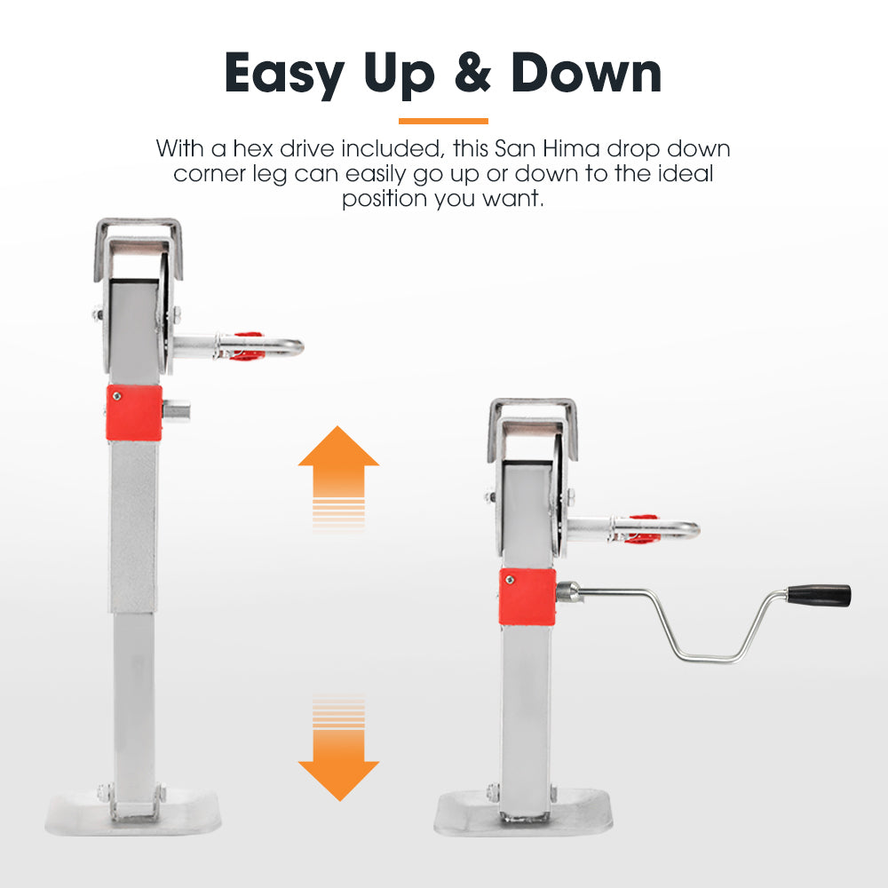 San Hima Drop Down Corner Legs 400MM- 740MM Caravan Stabilizer 1200LBS/1500LBS