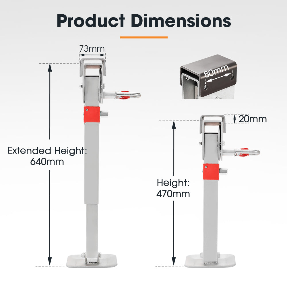 San Hima Drop Down Corner Legs 400MM- 740MM Caravan Stabilizer 1200LBS/1500LBS