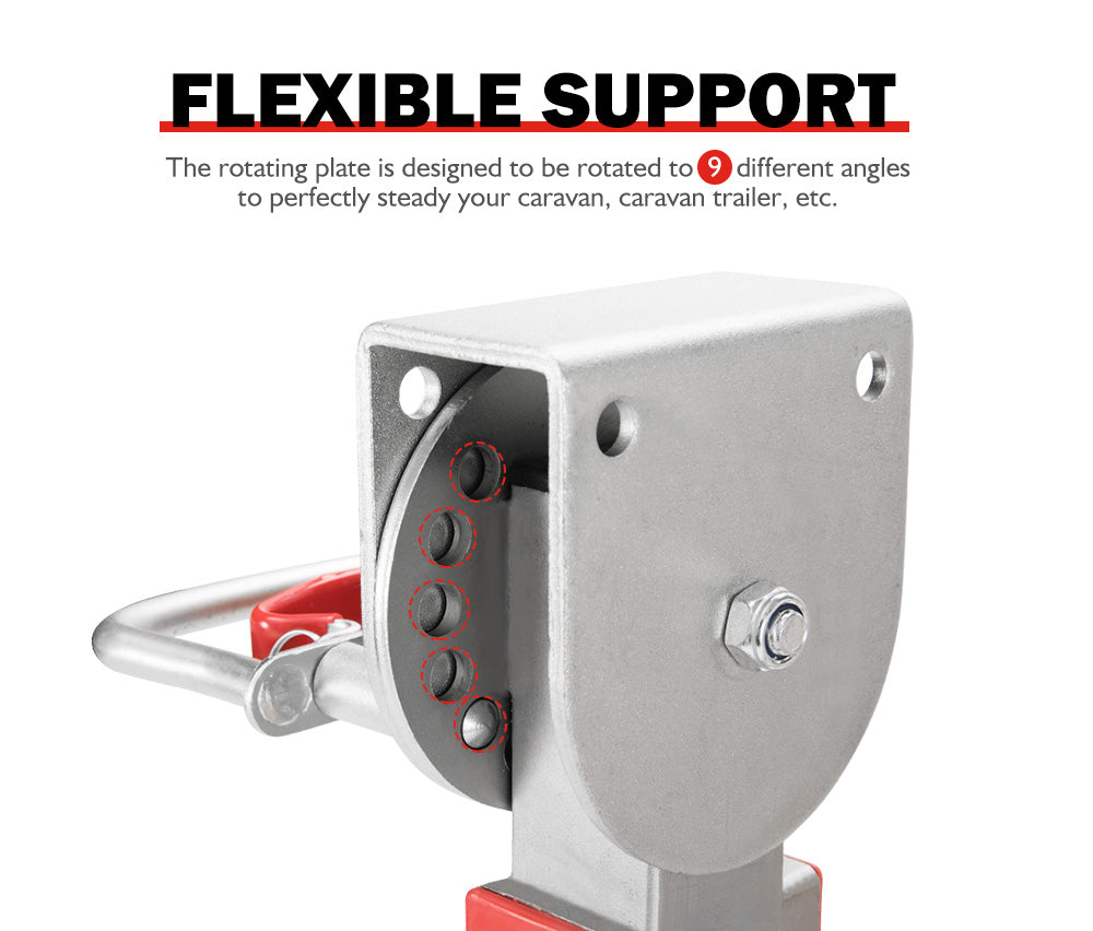 SAN HIMA 4x 470mm Drop Down Corner Legs Steadies & Handle Steel Foot Caravan Trailer