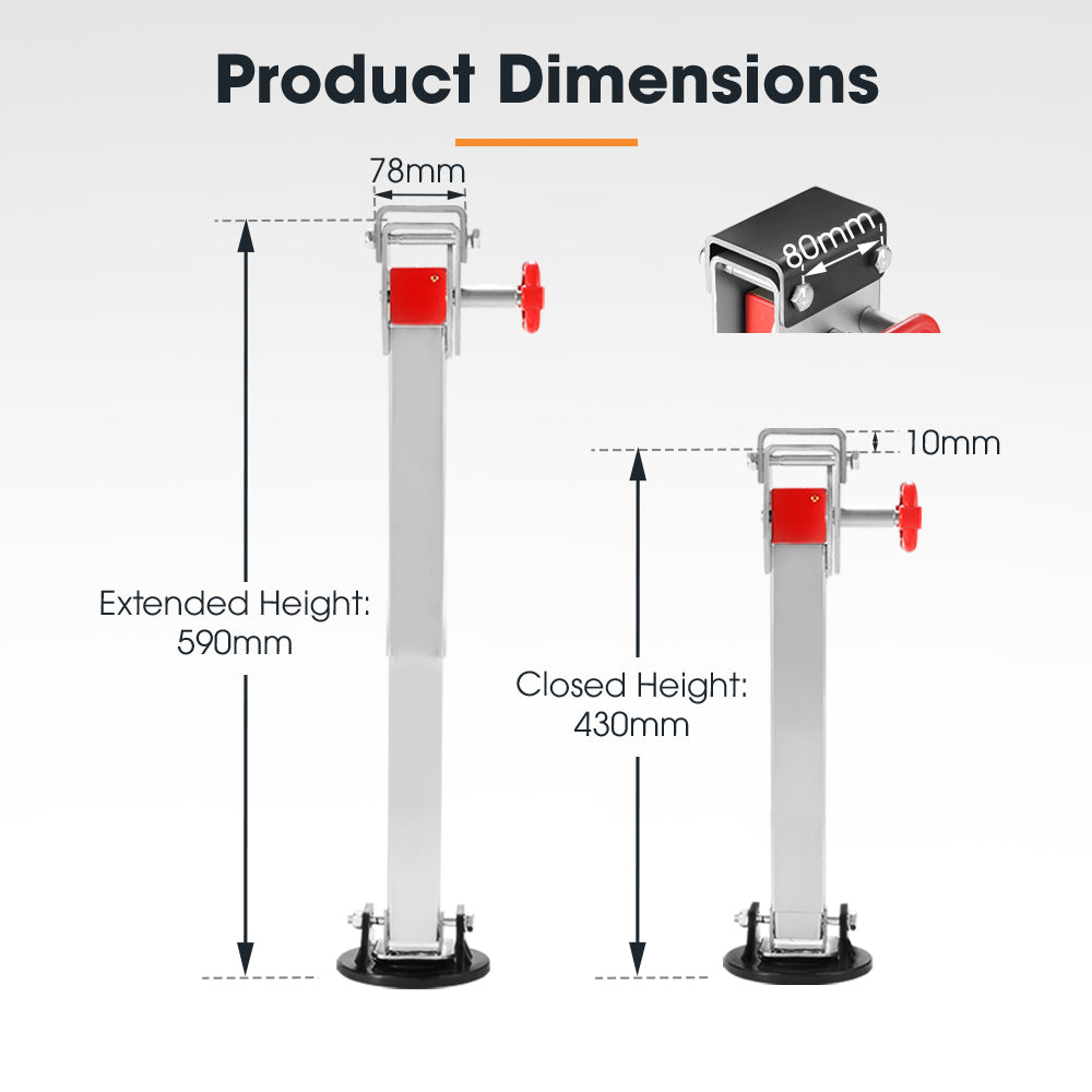 SAN HIMA 2x 590mm Drop Down Corner Steadies Stabilizer Legs Caravan Camper Trailer 1500LBS