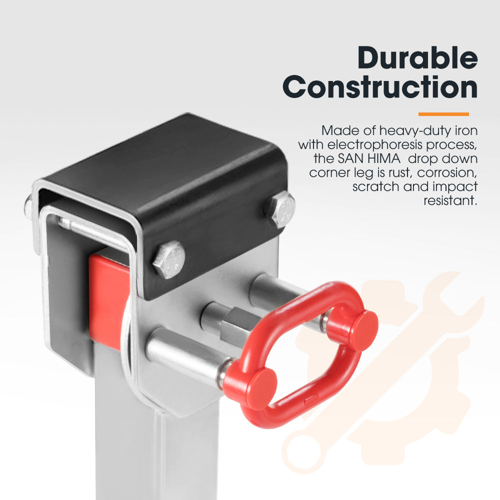 SAN HIMA 4x 590mm Drop Down Corner Steadies Stabilizer Legs Caravan Camper Trailer