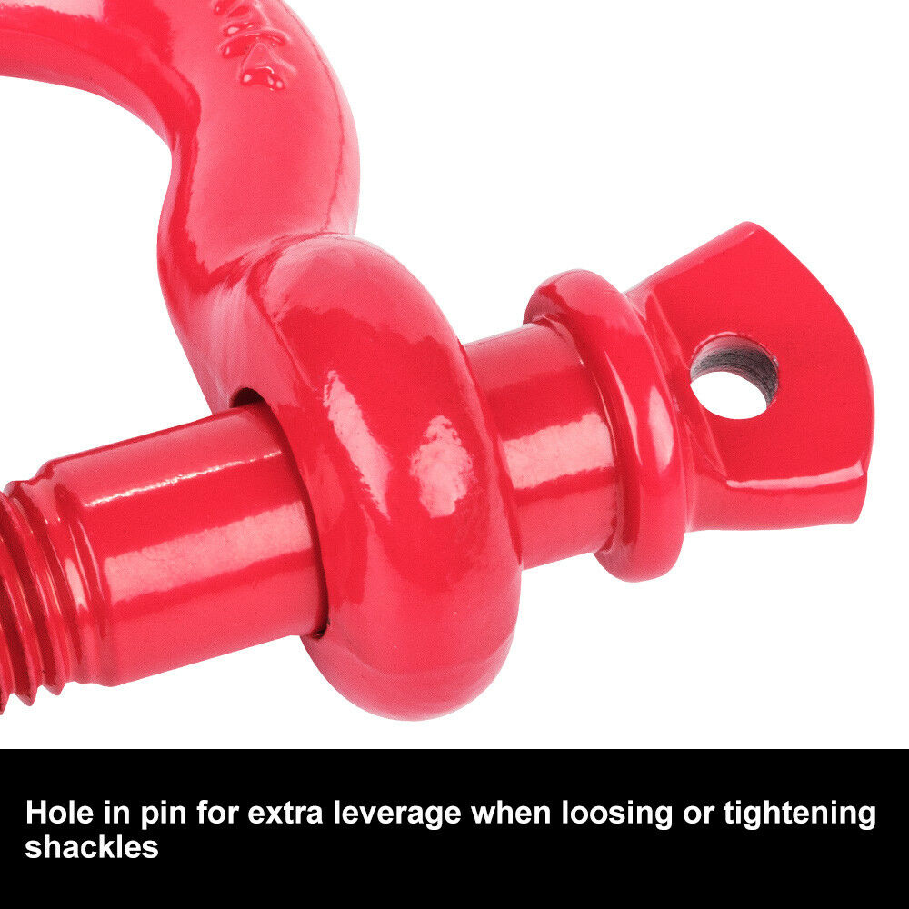 LIGHTFOX 4.75T Bow Shackle WLL 4.75Ton Rated 20mm 4WD Recovery Tow Car Trailer 2PCS