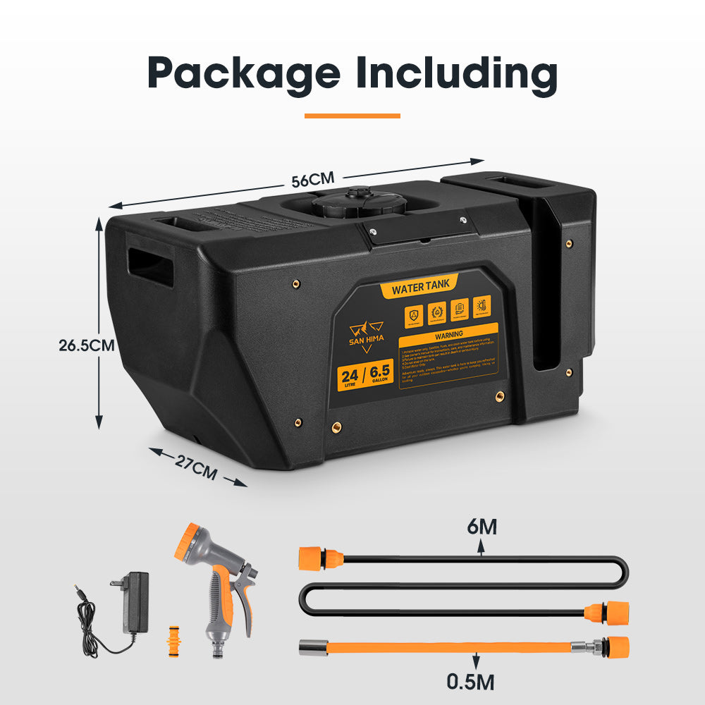 San Hima 24L Portable Water Tank Outdoor Camping Caravan Storage Container 4WD