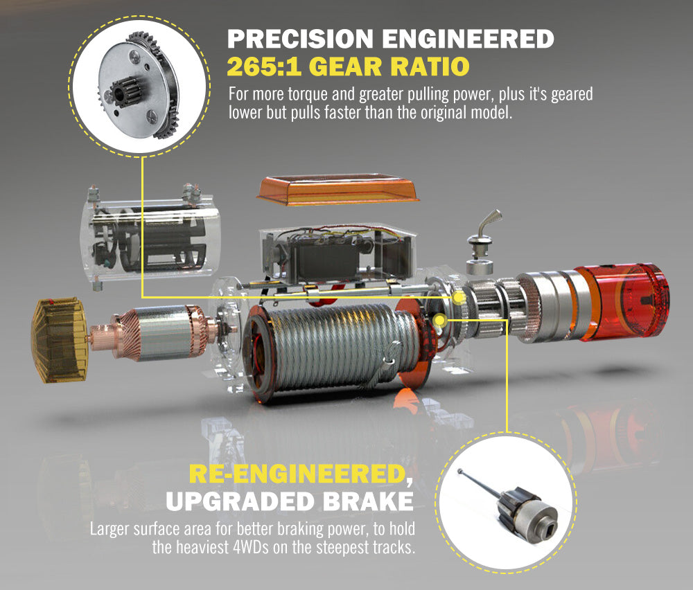 FIERYRED 12V 14500LBS Wireless Electric Winch + Mounting Plate