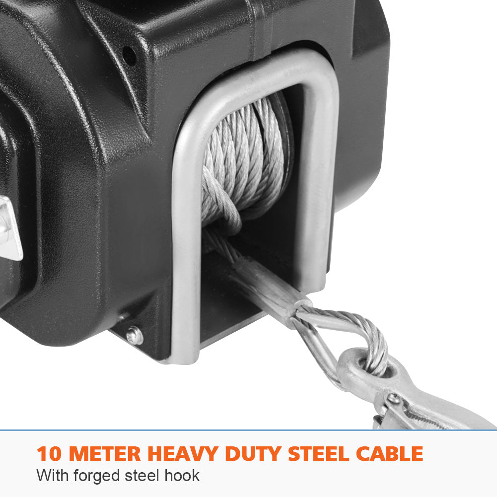 FIERYRED 6500LBS 12V Electric Boat Winch Portable Detachable 3000KG ATV 4X4 4WD