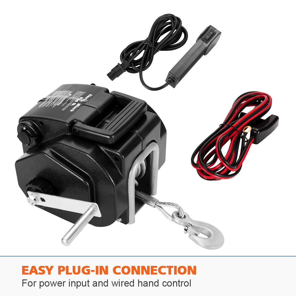 FIERYRED 6500LBS 12V Electric Boat Winch Portable Detachable 3000KG ATV 4X4 4WD