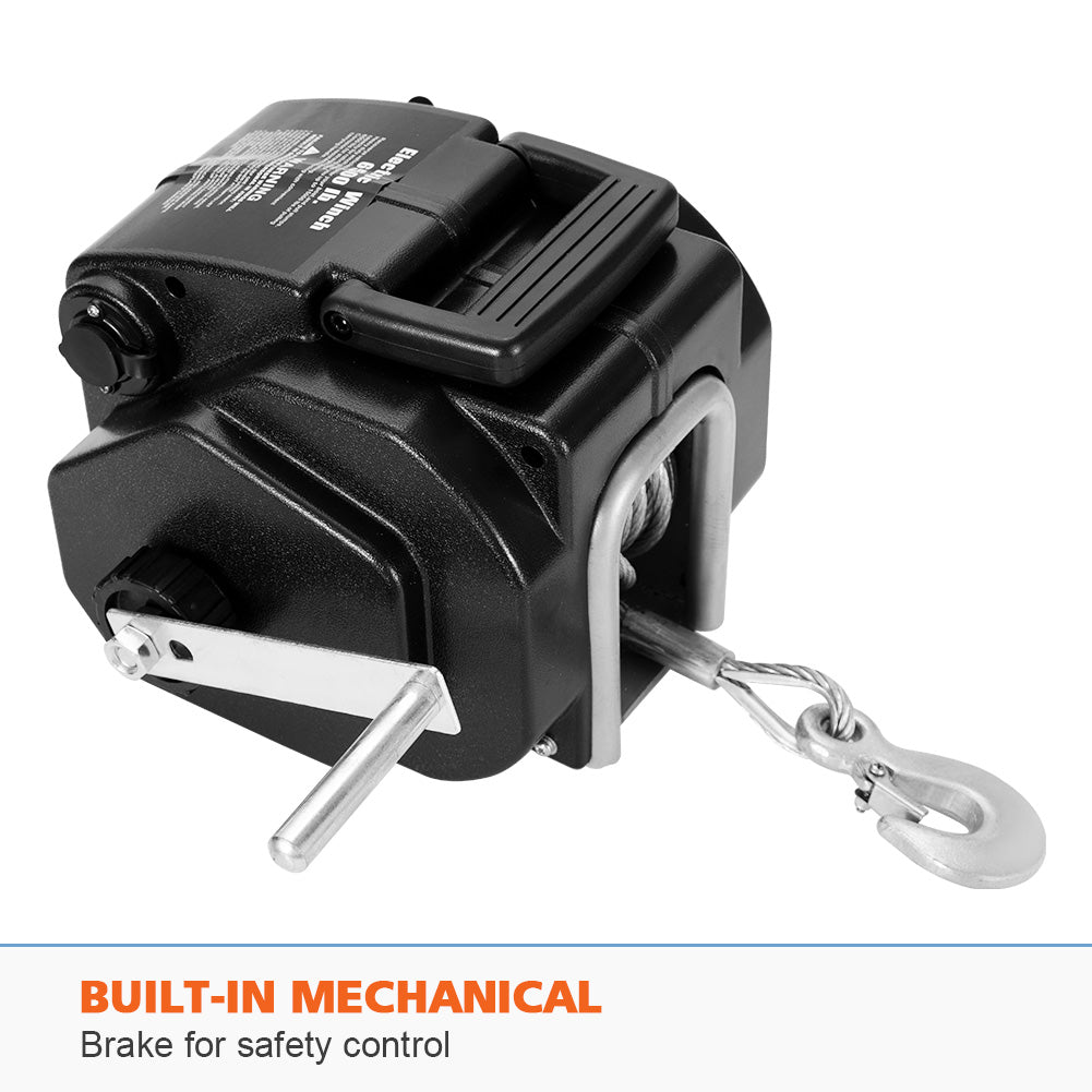 FIERYRED 6500LBS 12V Electric Boat Winch Portable Detachable 3000KG ATV 4X4 4WD
