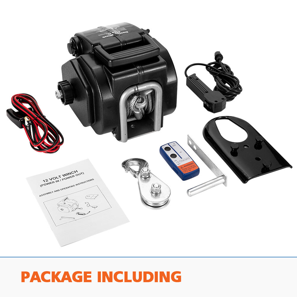 FIERYRED 6500LBS 12V Electric Boat Winch Portable Detachable 3000KG ATV 4X4 4WD