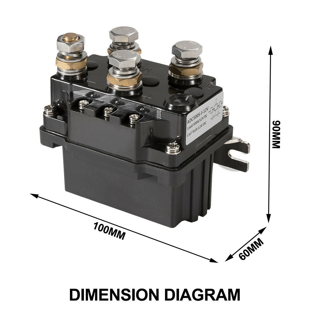 FIERYRED 12V Winch Controller Solenoid 500A DC Switch Recovery 4WD 4x4 Boat ATV Control