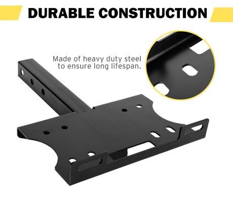 FIERYRED Universal Winch Mounting Plate Cradle 2" Receiver Hitch Truck Trailer ATV UTV 4WD