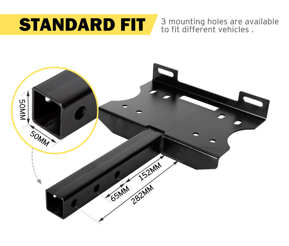 FIERYRED Universal Winch Mounting Plate Cradle 2" Receiver Hitch Truck Trailer ATV UTV 4WD