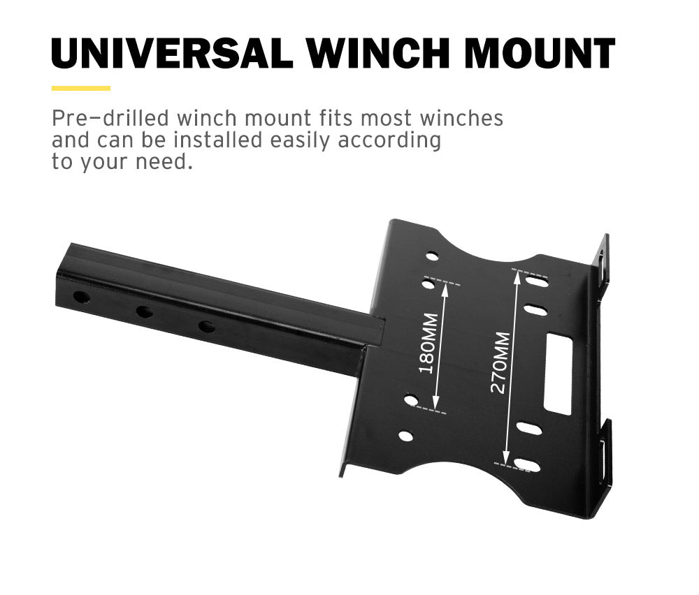 FIERYRED Universal Winch Mounting Plate Cradle 2" Receiver Hitch Truck Trailer ATV UTV 4WD