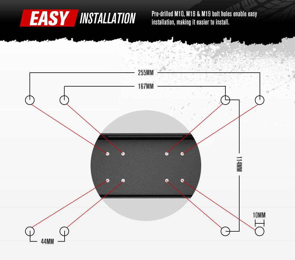 FIERYRED Universal Steel Winch Mount Mounting Plate Cradle 9000lbs-14500lbs Truck